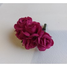 Цветы из ткани 2,5 см в пучках (6 шт) цв. сиреневая фуксия, цена за пучок